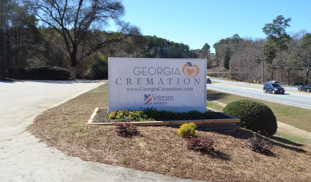 Outdoor sign for Georgia Cremation in Fayetteville, GA