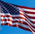 American Flag flying on a flagpole